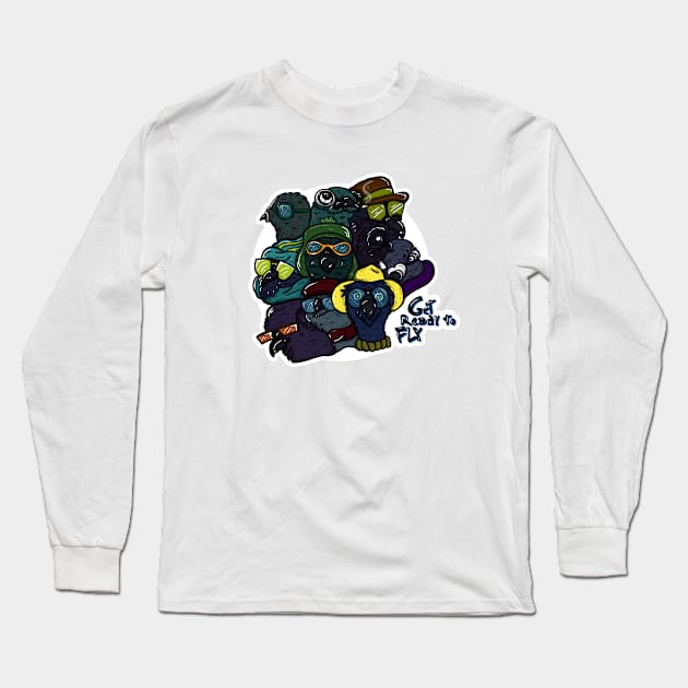 Get Ready To Fly Long Sleeve T-Shirt by Chandscartoons